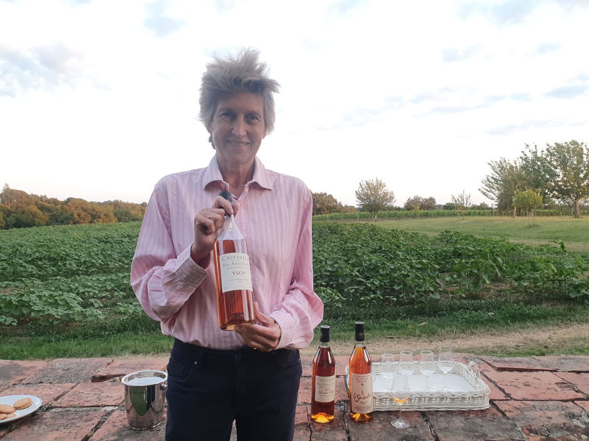 Florence showing off her Armagnac