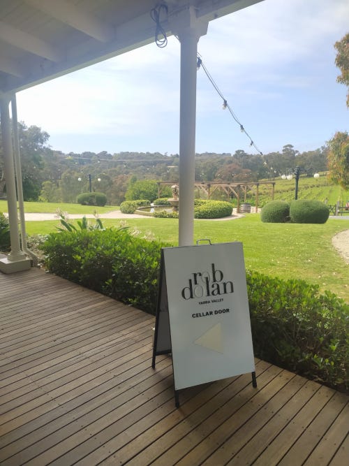 The sign leading to the Rob Dolan cellar door