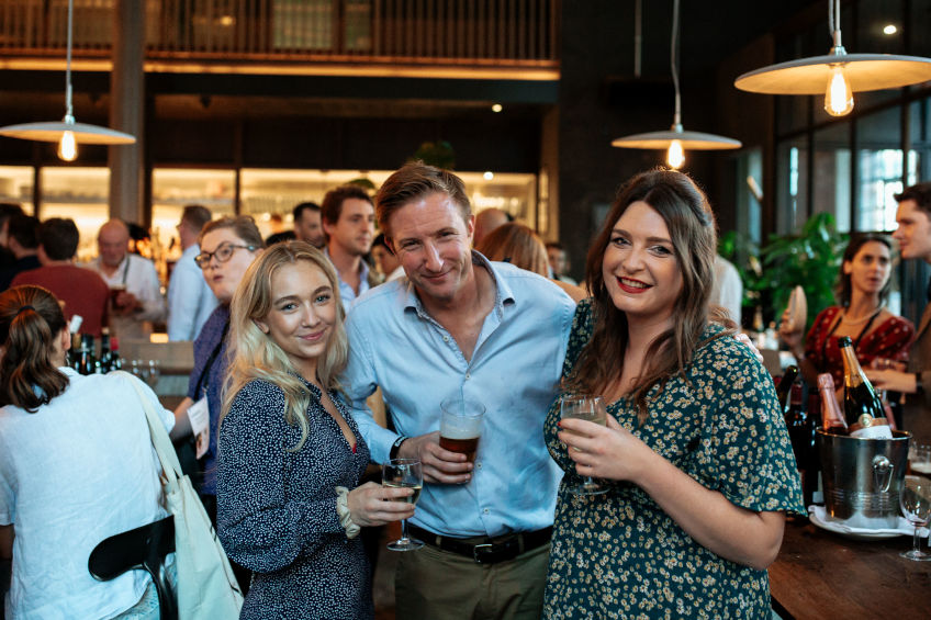 Caitlin at Enotria's annual tasting event