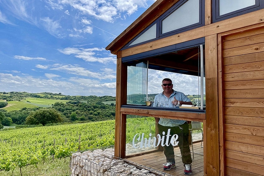 Enotria's Phil Haley takes in the view at Chivite
