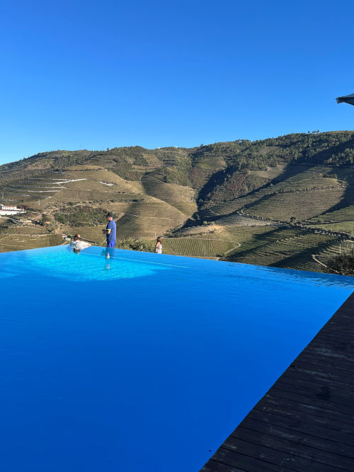 Infinity pool and local views of valley