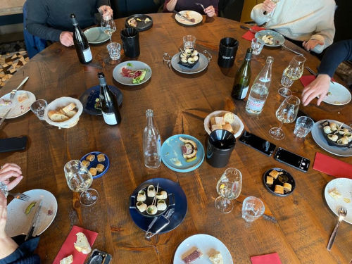 Lunch spread and wine tasting