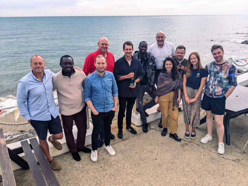 Group photo overlooking the coast