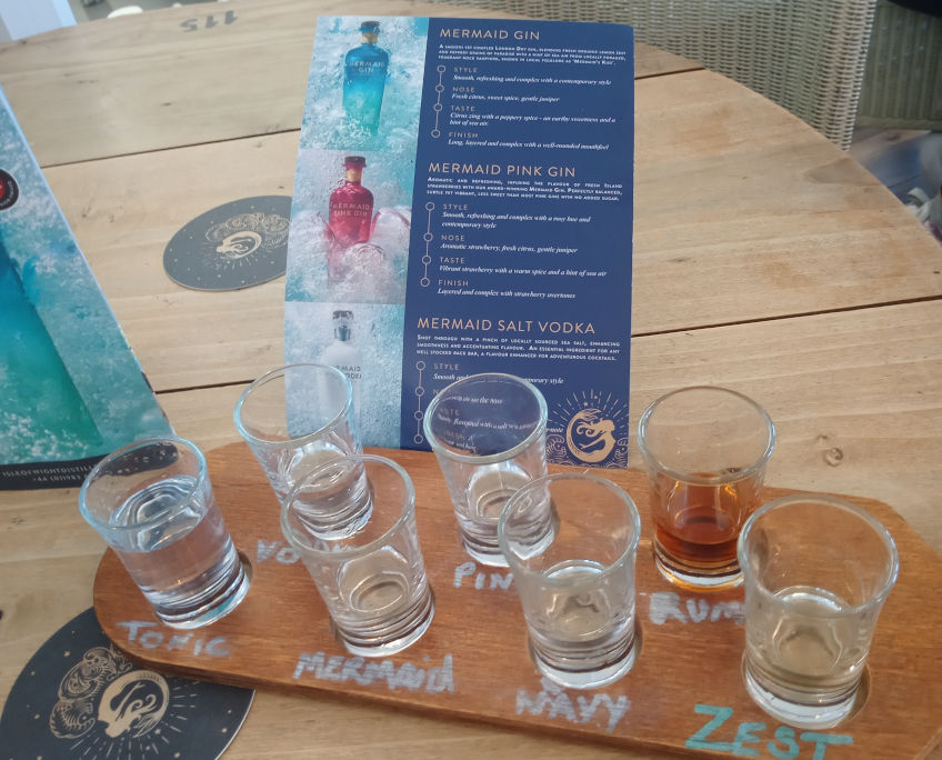 Tasting flight of gins