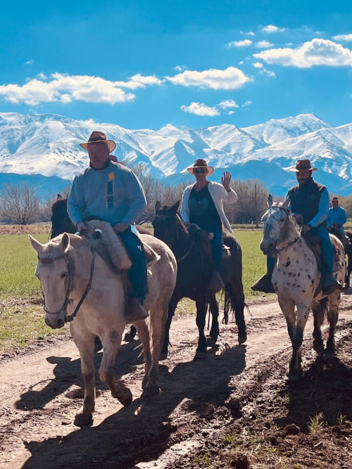 Horse riding with Andes in background