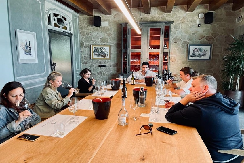 The team tasting at Sierra Cantabria