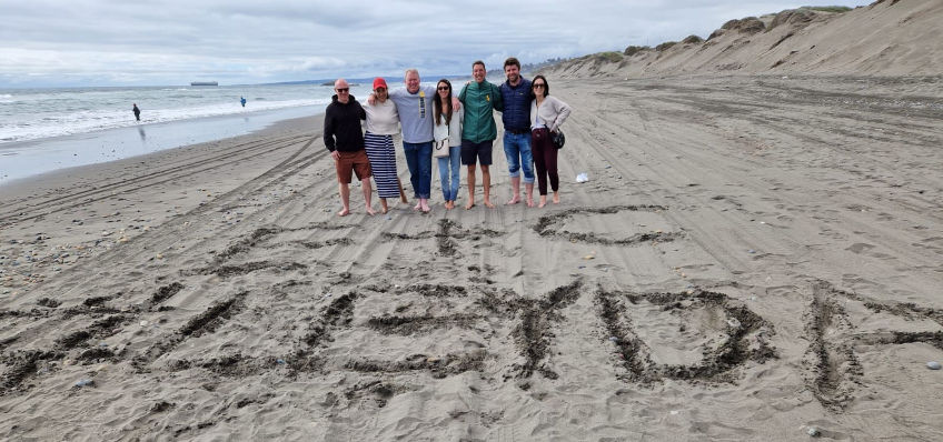 On the beach in Leyda